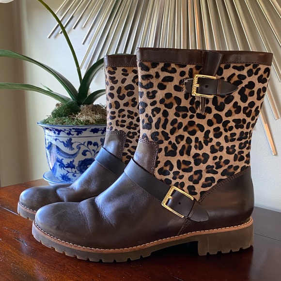 Sperry Britt Brown Leather and Leopard Boots - Picture 2 of 10